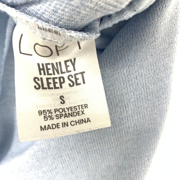 LOFT Henley Sleep Set Pajamas Womens Size Small Light Sky Blue - Picture 13 of 13